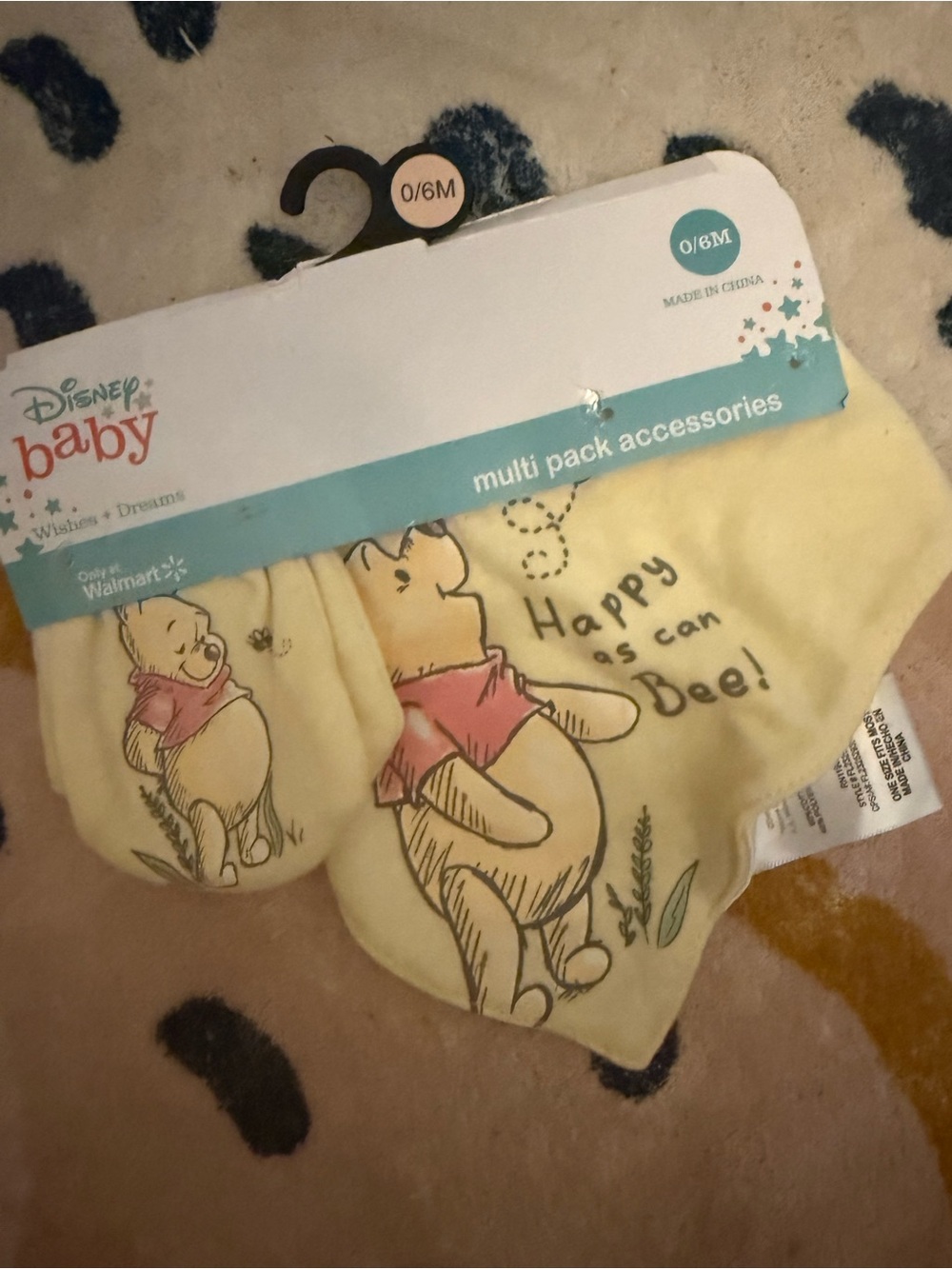 Disney Baby Yellow Winnie the Pooh Bib with mittens